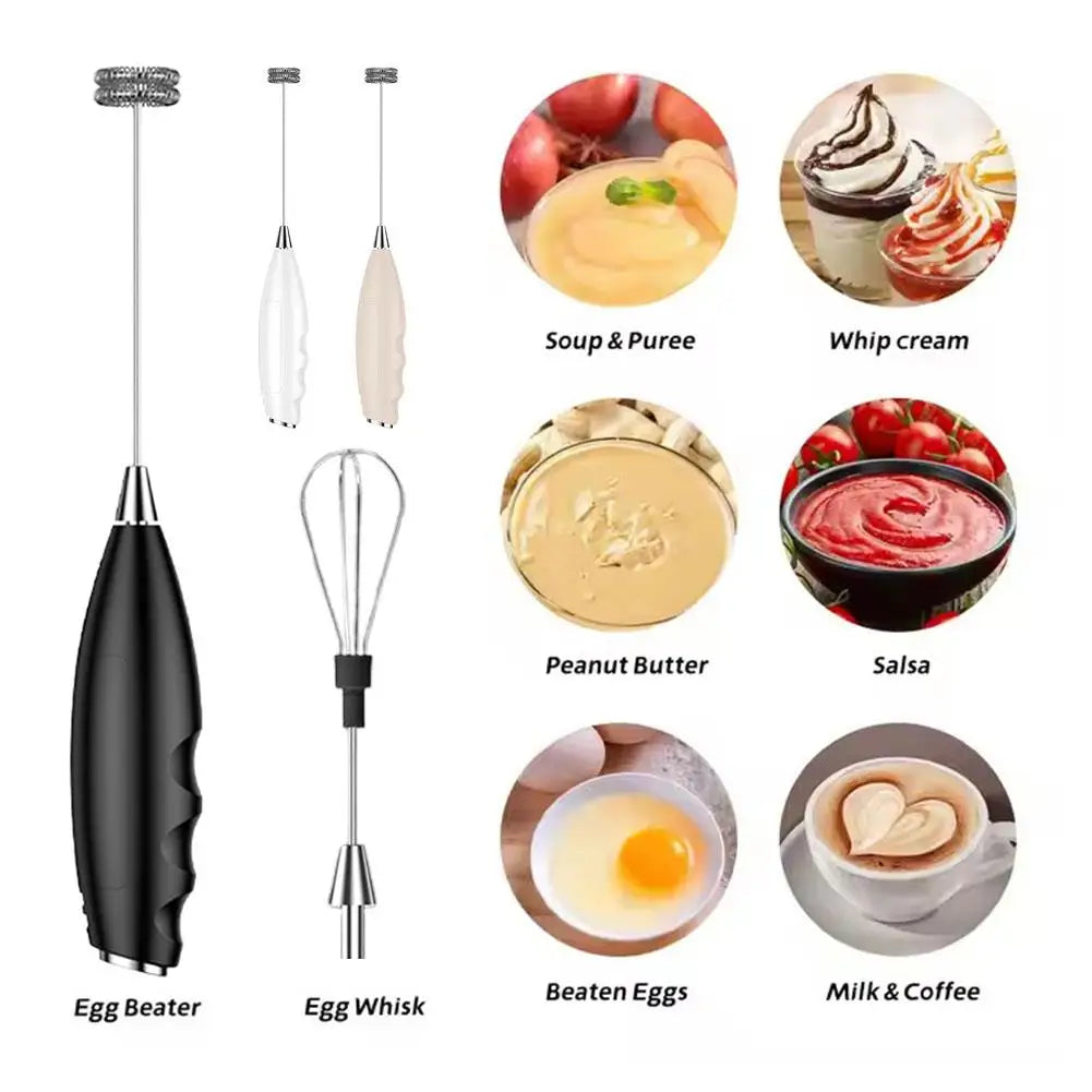 Handheld Electric Milk Frother (Battery-Powered)