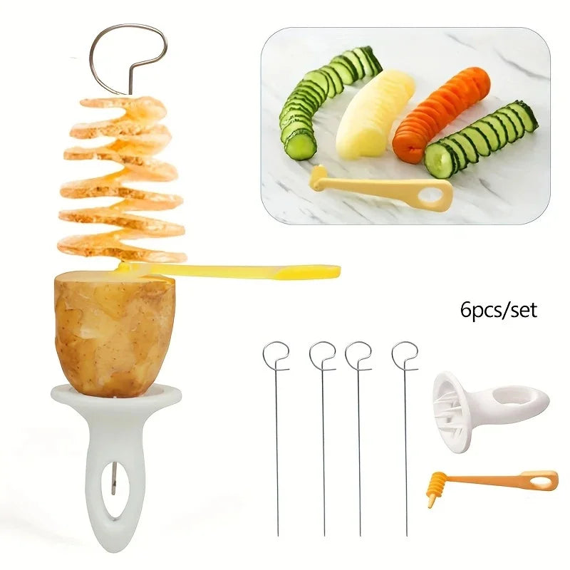 6-Piece Stainless Steel Vegetable Spiralizer Set