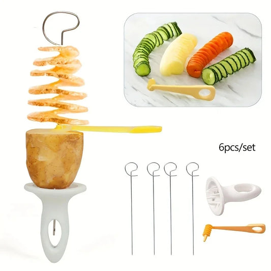 6-Piece Stainless Steel Vegetable Spiralizer Set