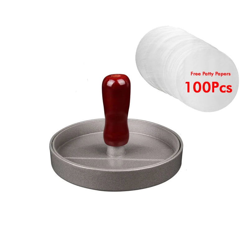Non-Stick Burger Press with 100 Patty Papers