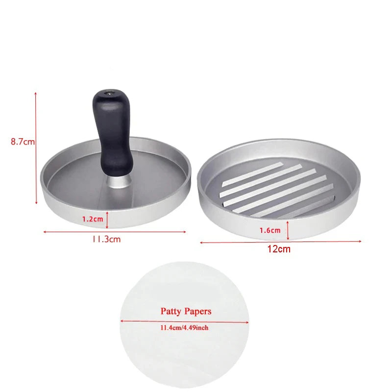 Non-Stick Burger Press with 100 Patty Papers