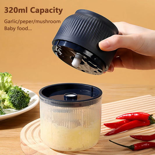 320ml Electric Mini Garlic Chopper USB Chili Pepper Grinder Kitchen Tool for Crushing Garlic Ginger Vegetables Baby Food Gift