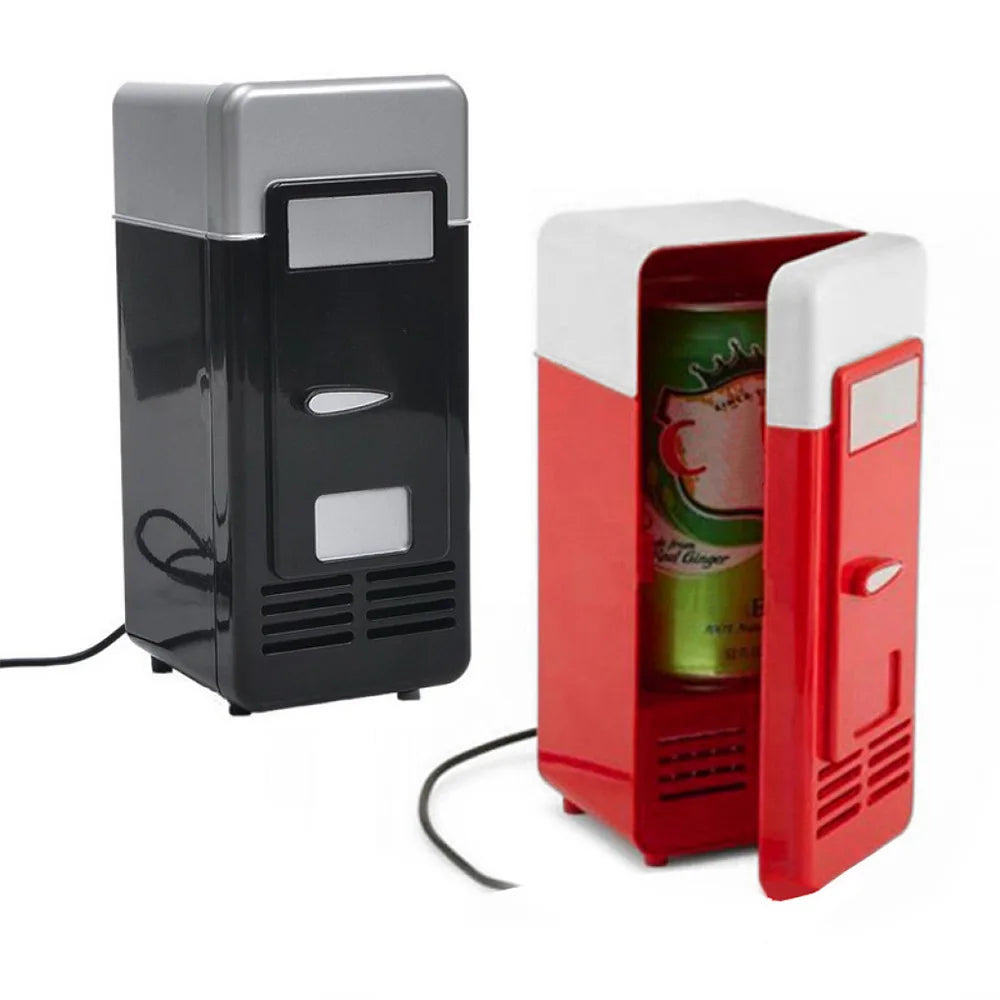 USB Refrigerator Fridge Portable Cooler Mini Beverage Drink Cans Cooler / Warmer for Car Laptop PC Computer Black Red Color 2025