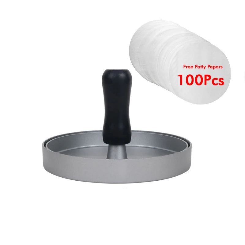 Non-Stick Burger Press with 100 Patty Papers